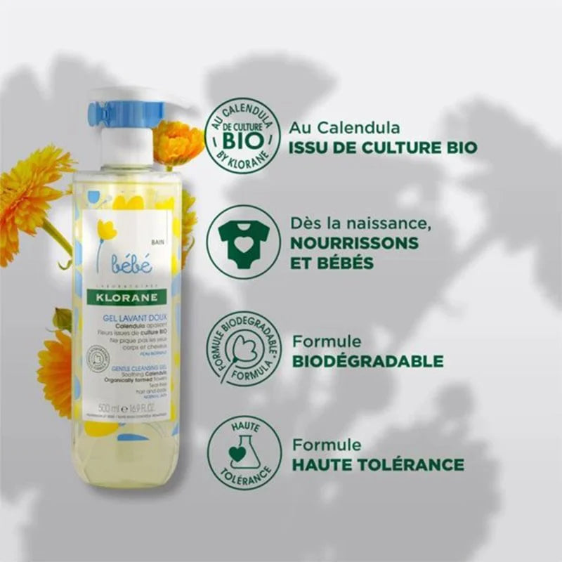 Gel lavant doux 500ml – Klorane bébé